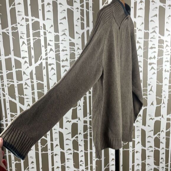 Columbia Men’s Cocoa Brown Zip Mock Neck Sweater XL - Picture 3 of 8